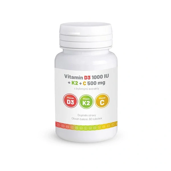 VITAMÍN D3 1000 IU + K2 + C 500 mg