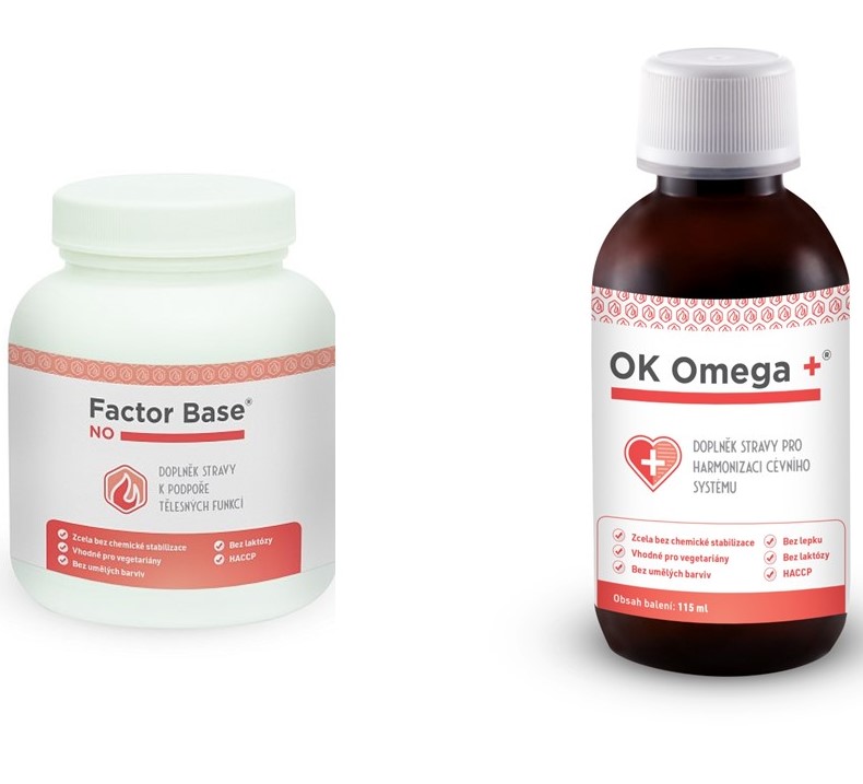 FACTOR BASE-NO 150 g /OK OMEGA 3 COMPLETE A-3complete 120 ml pro zdravé cévy a srdce